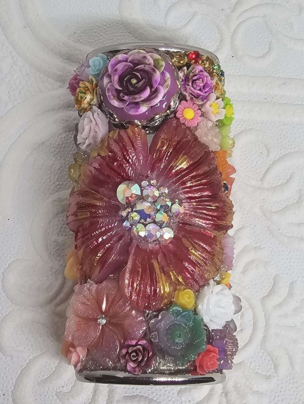 Handcrafted Multicolor Floral Lighter Sleeve